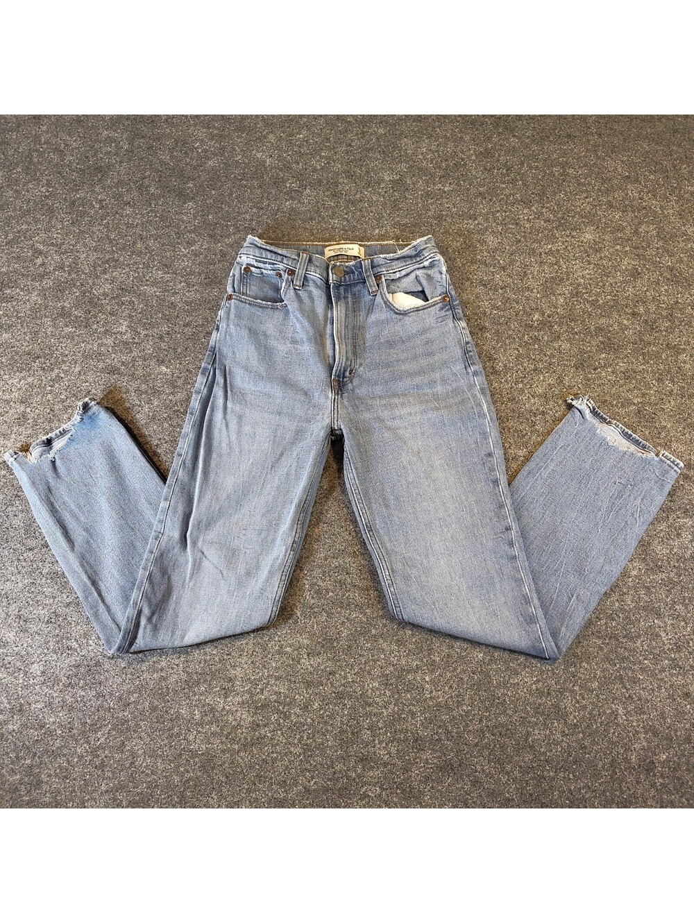 Abercrombie & Fitch The Ankle Straight Ultra High Rise Jeans Womens 25 0L Blue